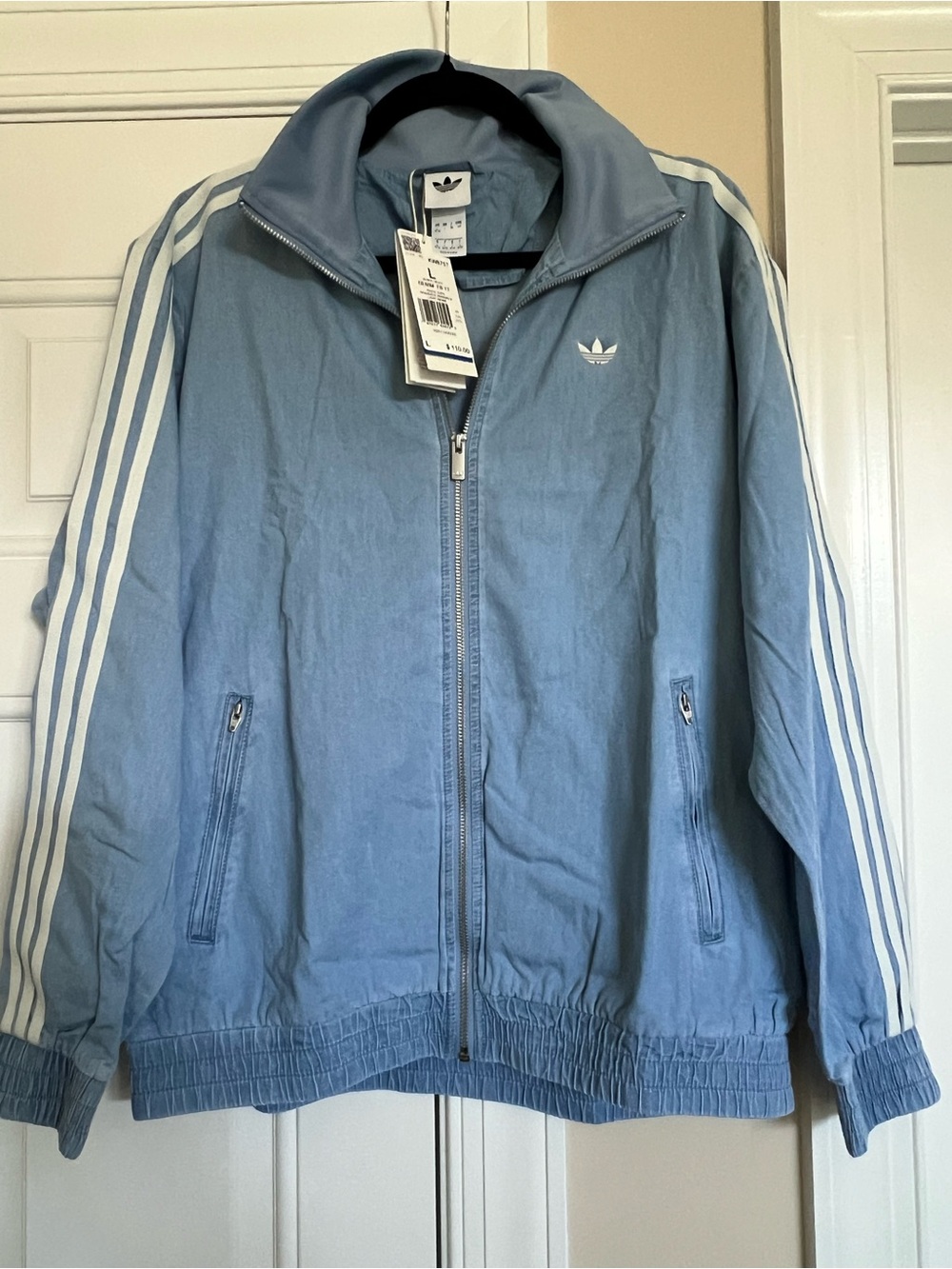 Adidas firebird track jacket Denim NWT Large